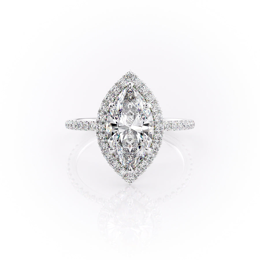 The Lenny Set With A 5 Carat Marquise Moissanite