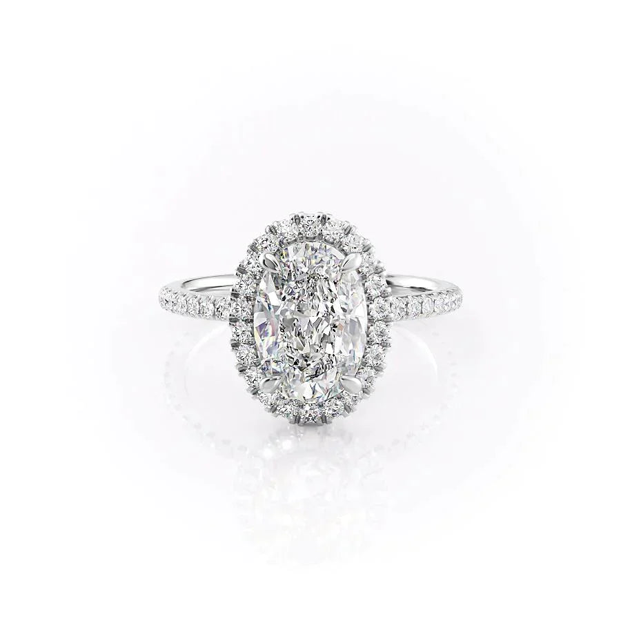 The Lenny Set With A 4 Carat Oval Moissanite
