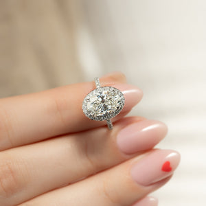 The Lenny Set With A 5 Carat Oval Moissanite