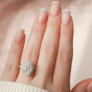The Lenny Set With A 5 Carat Oval Moissanite