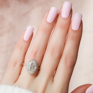 The Lenny Set With A 3 Carat Oval Lab Diamond
