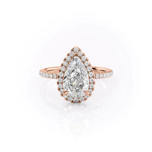 The Lenny Set With A 3 Carat Pear Lab Diamond
