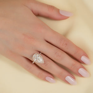 The Lenny Set With A 3 Carat Pear Lab Diamond