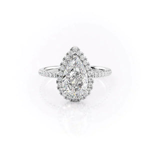 The Lenny Set With A 2 Carat Pear Lab Diamond