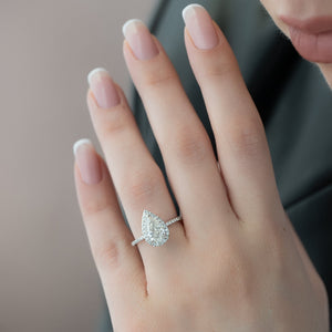 The Lenny Set With A 2 Carat Pear Lab Diamond