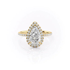 The Lenny Set With A 3.5 Carat Pear Moissanite