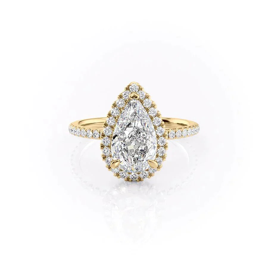 The Lenny Set With A 1 Carat Pear Lab Diamond