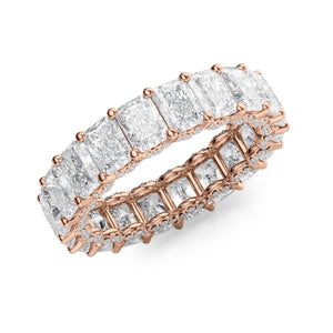 4.3ct Radiant U Pave Prong Eternity