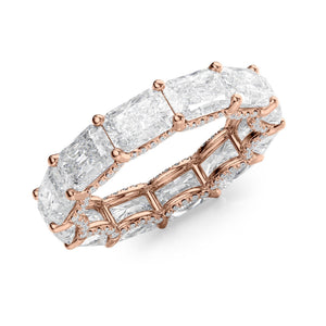 2.3ct East West Radiant U Pave Prong Eternity