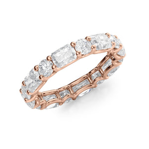2.8ct Alternating Radiant and Round U Prong Eternity