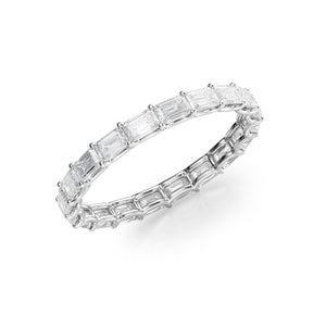 2ct East West Emerald U Prong Eternity