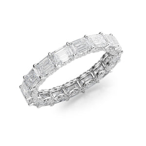 2.3ct East West Emerald U Pave Prong Eternity