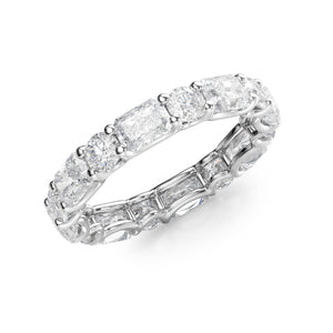 2.8ct Alternating Radiant and Round U Prong Eternity