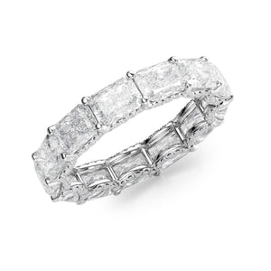 2.3ct East West Radiant U Pave Prong Eternity