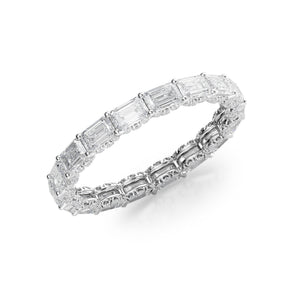 2.3ct East West Emerald U Pave Prong Eternity