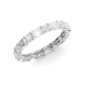 1.5ct Alternating Emerald and Round U Prong Eternity