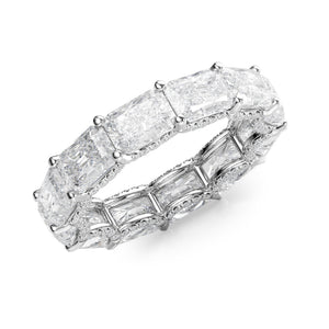 2.3ct East West Radiant U Pave Prong Eternity