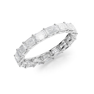2ct East West Emerald U Prong Eternity