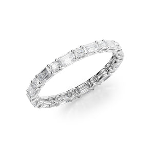 1.5ct Alternating Emerald and Round U Prong Eternity