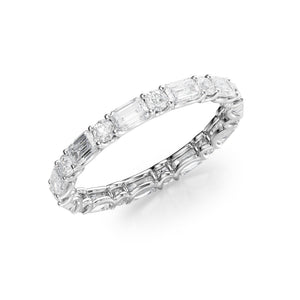 1.5ct Alternating Emerald and Round U Prong Eternity