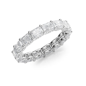 2.3ct East West Radiant U Pave Prong Eternity