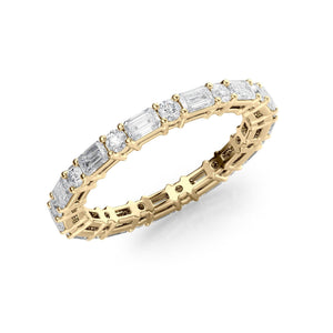 1.7ct Alternating Emerald and Round Basket Eternity
