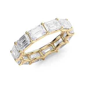 2ct East West Emerald U Prong Eternity