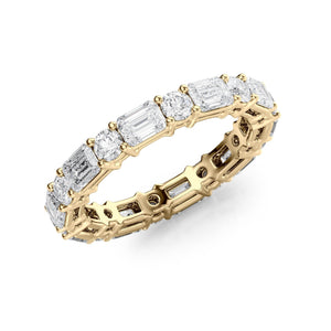 1.7ct Alternating Emerald and Round Basket Eternity