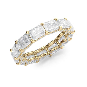 2.3ct East West Radiant U Pave Prong Eternity