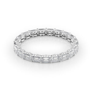 2.3ct East West Emerald U Pave Prong Eternity