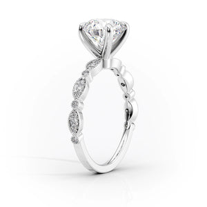 The Jasmine Set With A 2 Carat Emerald Lab Diamond