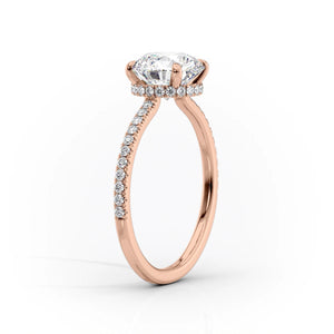 The Pave Aline Set With A 1 Carat Emerald Moissanite