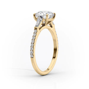 The Pave Liv Set With A 4.5 Carat Round Moissanite