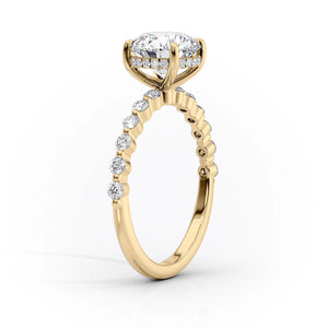 The Khloe Set With A 4 Carat Elongated Cushion Moissanite