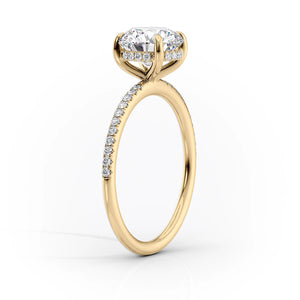 The Pave Kamellie Set With A 3 Carat Pear Lab Diamond