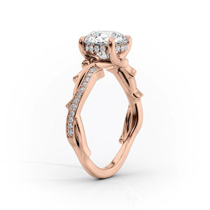 The Pave Twig Set With A 2.5 Carat Round Lab Diamond