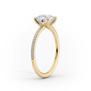 The Pave Ashley Set With A 2 Carat Elongated Cushion Lab Diamond
