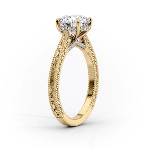 The Elizabeth Set With A 2 Carat Cushion Lab Diamond