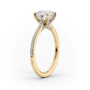 The Pave Claire Set With A 1.5 Carat Cushion Moissanite