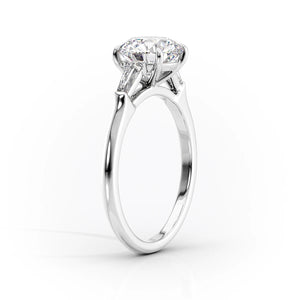 The Liv Set With A 3.5 Carat Elongated Cushion Moissanite