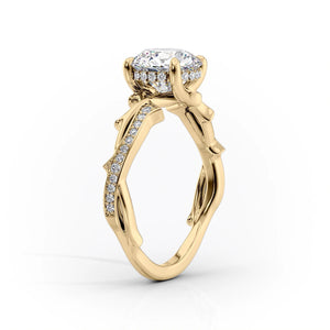 The Pave Twig Set With A 1 Carat Cushion Lab Diamond