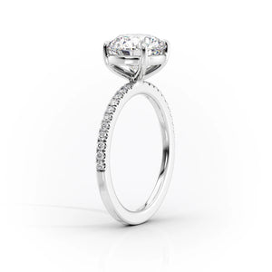 The Pave Eleanor Set With A 1.5 Carat Pear Lab Diamond