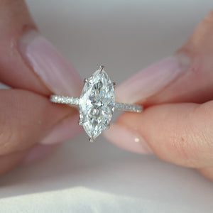 The Pave Lily - Engagement Ring Made in White Gold