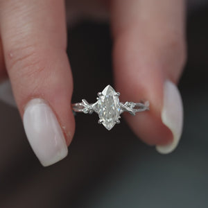 The Textured Twig - Engagement Ring Made in White Gold