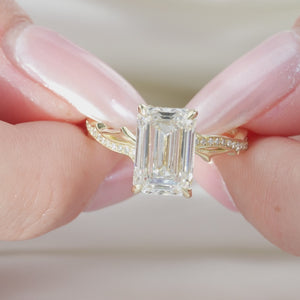 The Pave Twig - Engagement Ring Made in Yellow Gold