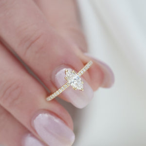 The Pave Lily - Engagement Ring Made in Yellow Gold