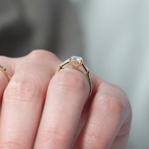 The Pave liv - Engagement Ring Made in Yellow Gold