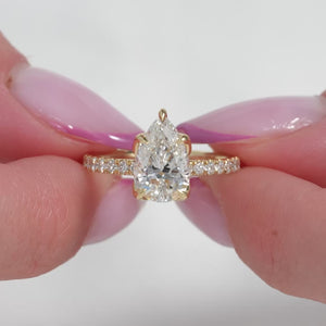 The Pave Lisa - Engagement Ring Made in Yellow Gold