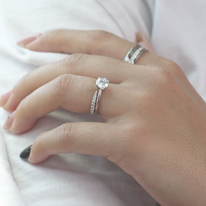 The Ashley - Engagement Ring Made in White Gold