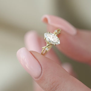 The Textured Twig - Engagement Ring Made in Yellow Gold